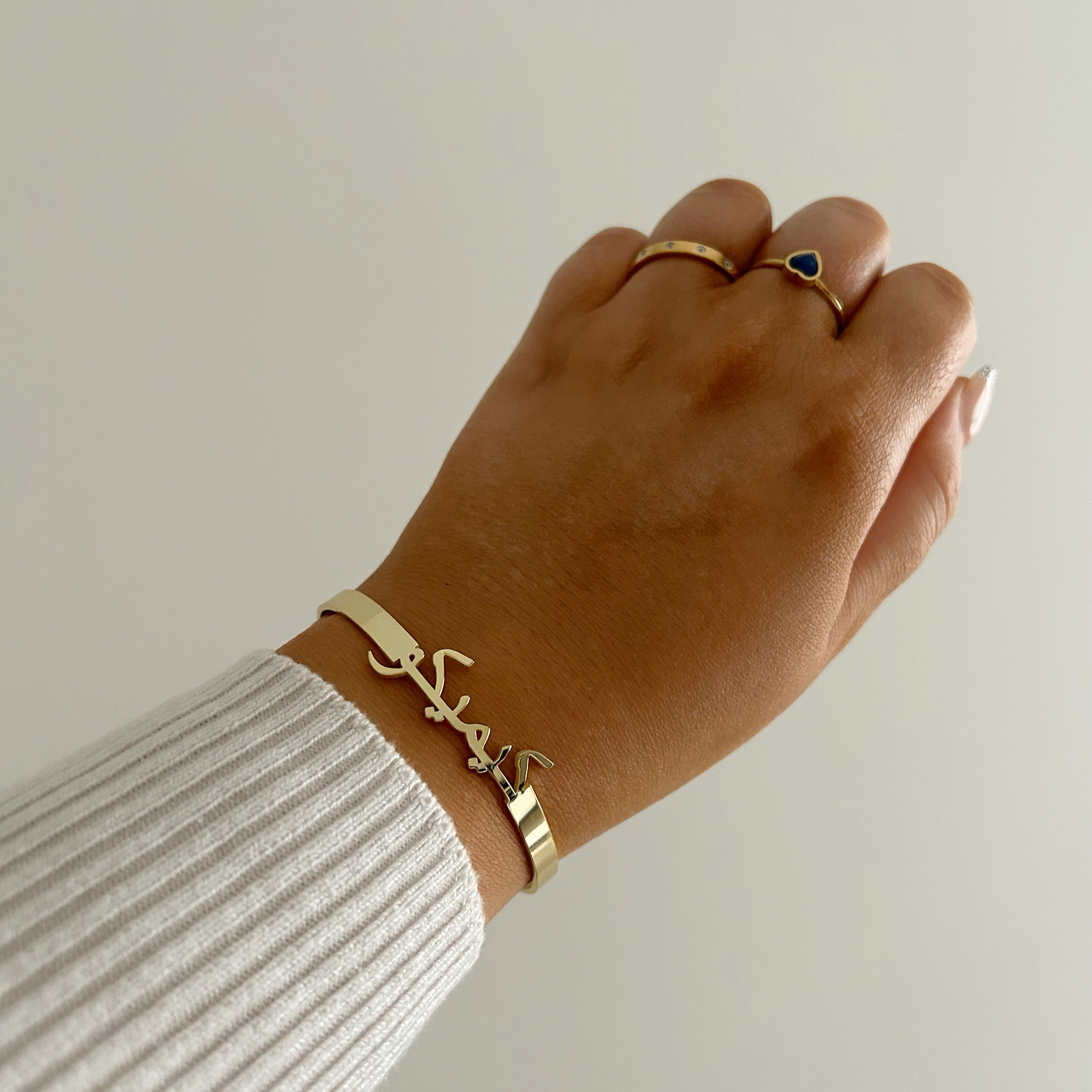 Personalised Arabic Name Cuff Bracelet - Image 6